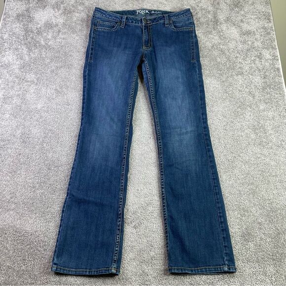 Wrangler Rock 47 Jeans Women's 31X32* Blue Bootcut Low Rise Dark Denim - Picture 1 of 11